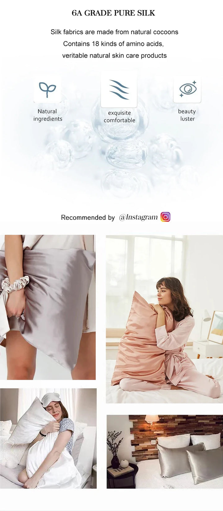 Lumiere Mulberry Silk Pillowcase