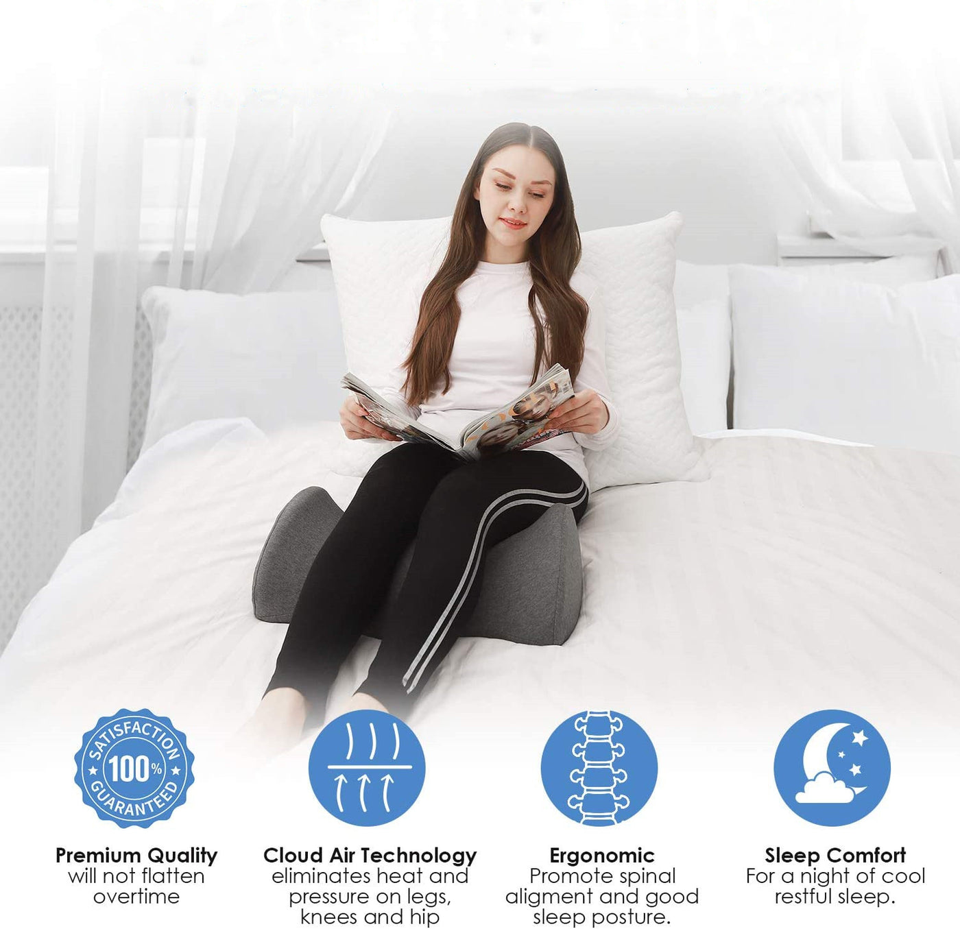 Ergonomic Pillow for Knees and Legs, Sleeping Pillow