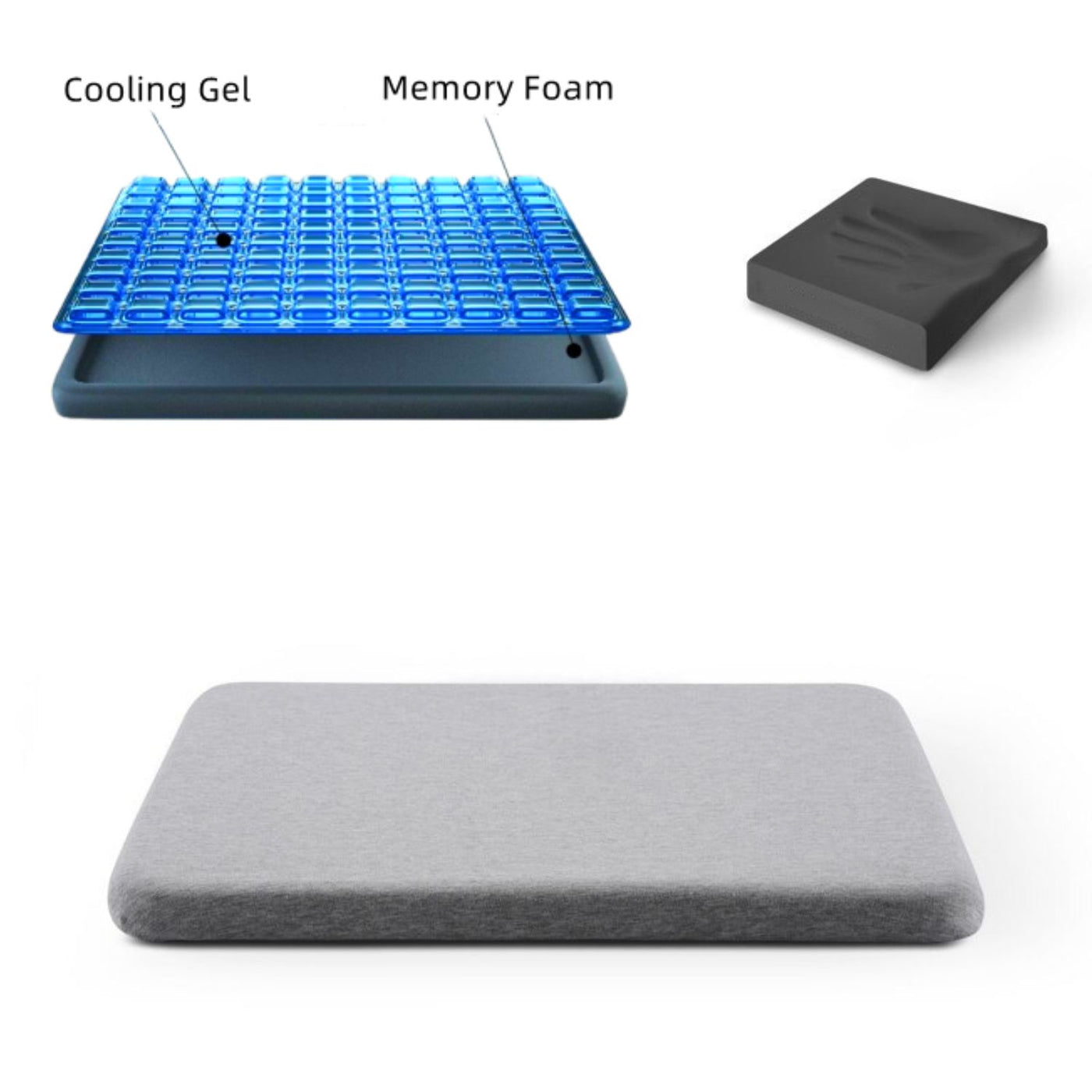 Cooling Gel / Memory Foam Double-Sided Seat Cushion