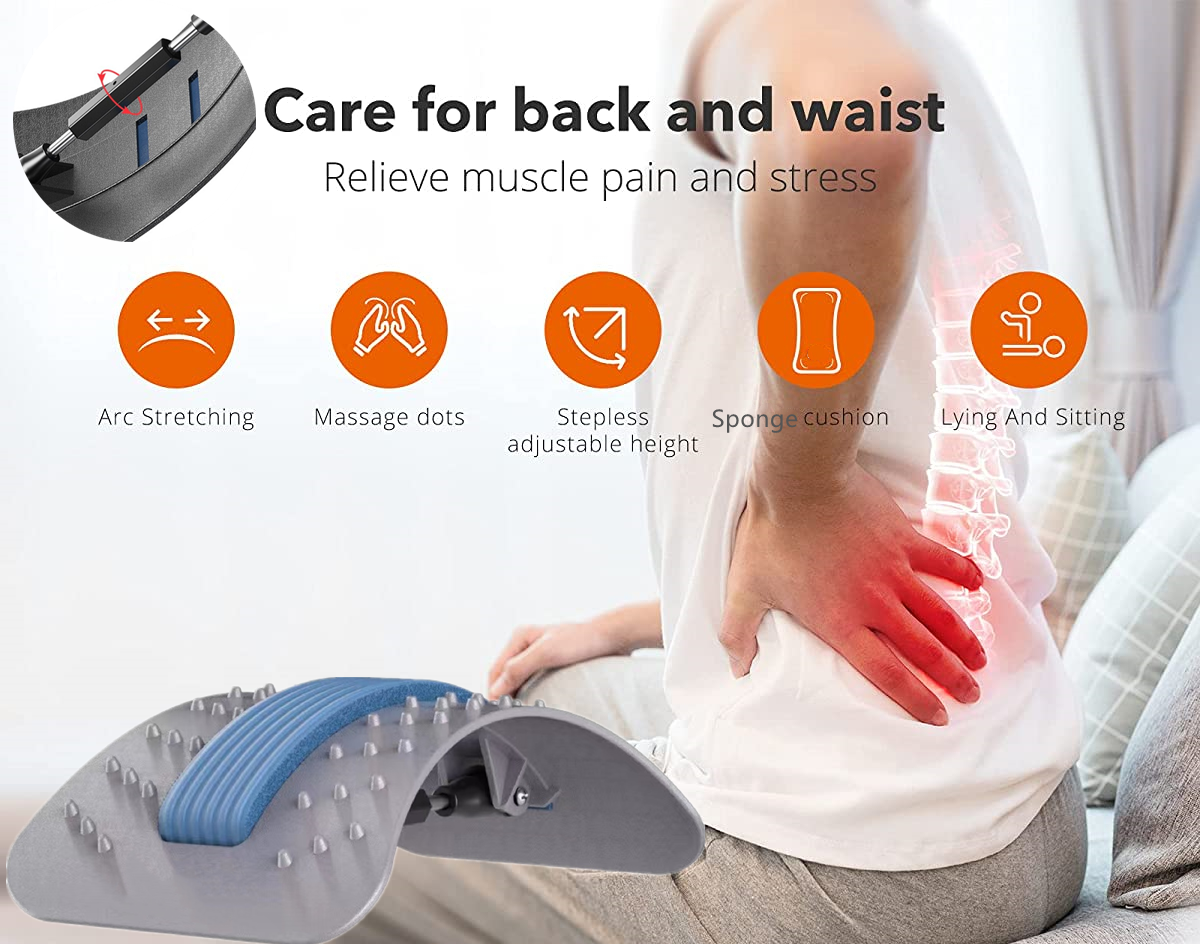 Back Stretcher Back Stretching Device Back Massage Stretcher Lumbar Back Pain Relief Device JustStroll