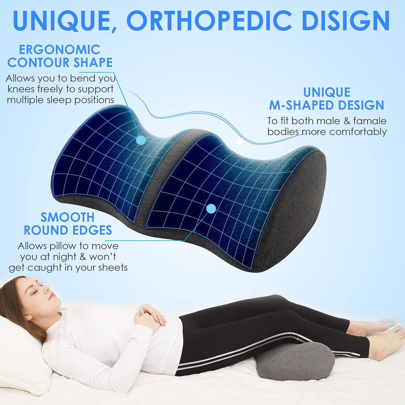 Knee Pillow, Leg Pillow, Leg Elevation Pillow, Knee and Leg Pillow –  JustStroll